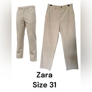 ZARA Beige Dress Pants Size 31 EUR 40 Tailored Straight Leg Men’s Trousers